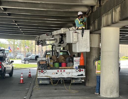 Working under a bridge