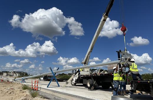 High-mast pole assembly